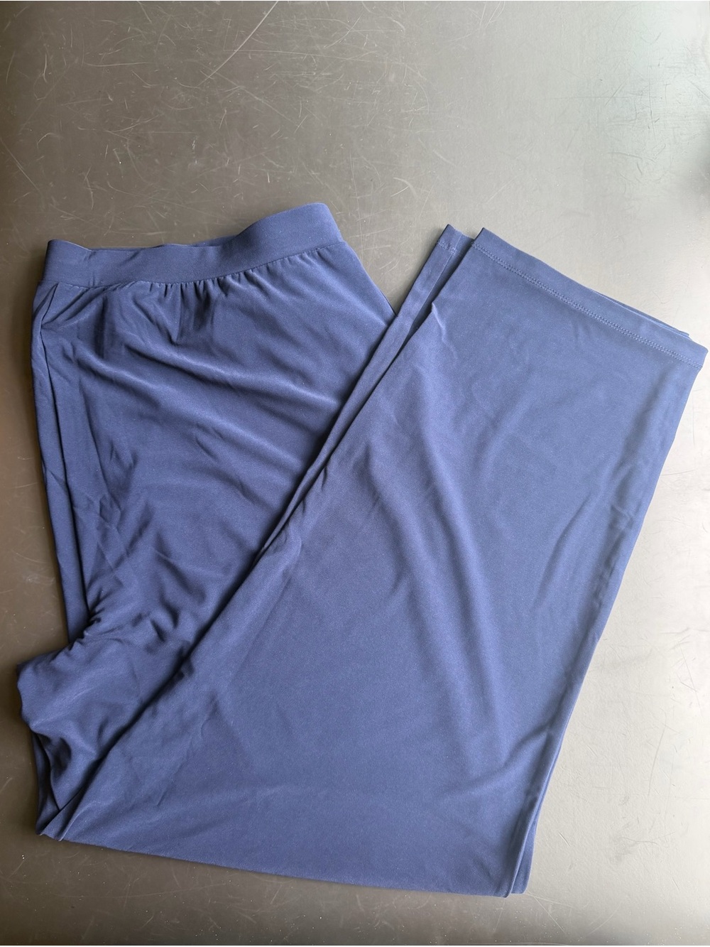 Susan Graver Liquid Knit Pull On Pants Sz  XL Navy Blue Stretchy Wrinkle Free